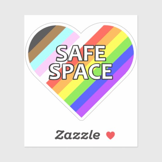 Safe Space Pride Heart Vinyl Sticker (Blatt)