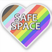 Safe Space Pride Heart Vinyl Sticker (Vorderseite)