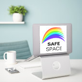 Safe Space Vinyl Sticker (Laptop auf Schreibtisch)
