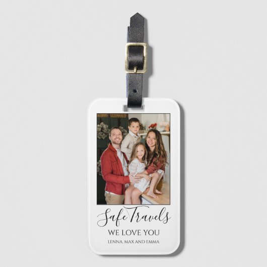 Safe Travels Dad Gift Custom Photo Car Gepäckanhänger (Vorderseite Vertikal)
