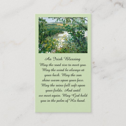 Safely Home Memorial Irish Blessing Prayer Card Visitenkarte (Vorderseite)