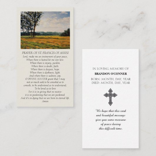 Safely Home Orange Blue Green Sympathy Visitenkarte (Vorne/Hinten)