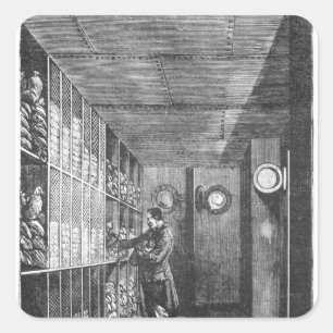 Safes bei der Bank of France in Paris, 1897 Quadratischer Aufkleber