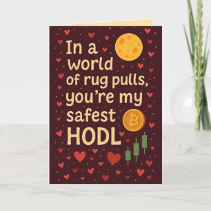 Safest HODL Romantische Kryptokarte Dankeskarte