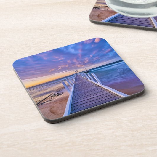 Safety Beach Jetty Sunset Getränkeuntersetzer (Linke Seite)