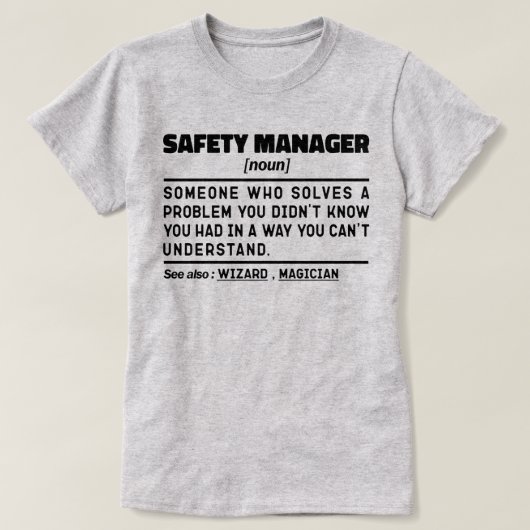 Safety Manager Noun Remüder Worker Funny T-Shirt (Design vorne)