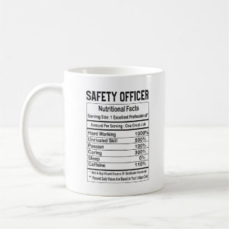 Safety Officer Nutrition Facts 11oz Coffee Mug Kaffeetasse