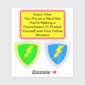 Safety Sprichwort for Workers - HardHat Protect Aufkleber (Blatt)