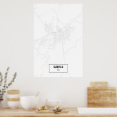 Säffle, Schweden (schwarz auf weiß) Poster (Küche)