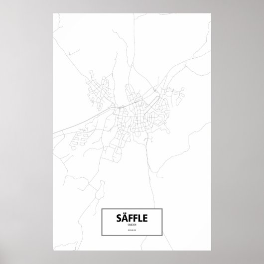 Säffle, Schweden (schwarz auf weiß) Poster (Vorne)