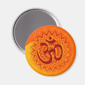 Saffrom Yellow Om Magnet (Vorderseite/Rückseite)