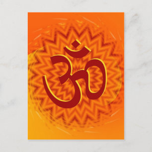 Saffrom Yellow Om Postkarte