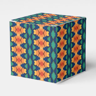 Saffron Bloom Floral Navy Orange und Green Geschenkschachtel