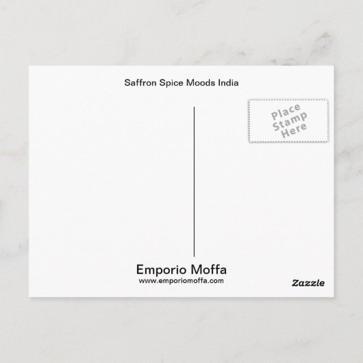 Saffron Blue Spice Moods Indien Postkarte (Rückseite)