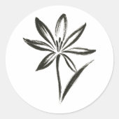 Saffron Blume - Pinselstrich Crocus blühen auf Runder Aufkleber (Vorderseite)