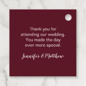 Saffron Burgundy Pink Wasserfarbe Rose Peonys Geschenkanhänger (Rückseite)