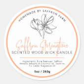 Saffron candle ingredients hand drawn logo runder aufkleber (Vorderseite)