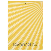 Saffron Color Stripe Funky Muster Klemmbrett (Rückseite)