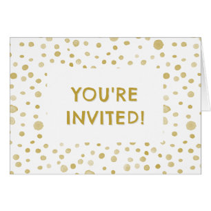 Saffron Confetti Watercolor Dots Geburtstag Einlad