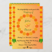 Saffron Gelb mit Marigold Hochzeit Einladung (Vorne/Hinten)