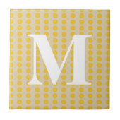 Saffron Gewürz Stimmungen Punkte mit Monogramm Fliese (Vorderseite)