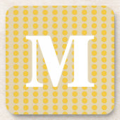 Saffron Gewürz Stimmungen Punkte mit Monogramm Getränkeuntersetzer (Vorderseite)
