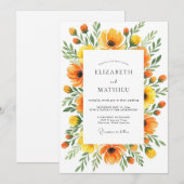 Saffron Lively Botanical Wedding Einladung (Vorne/Hinten)