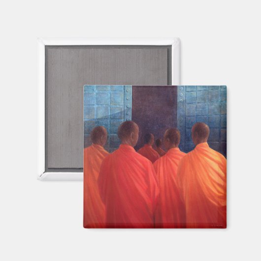 Saffron Mönche Magnet (Vorderseite/Rückseite)