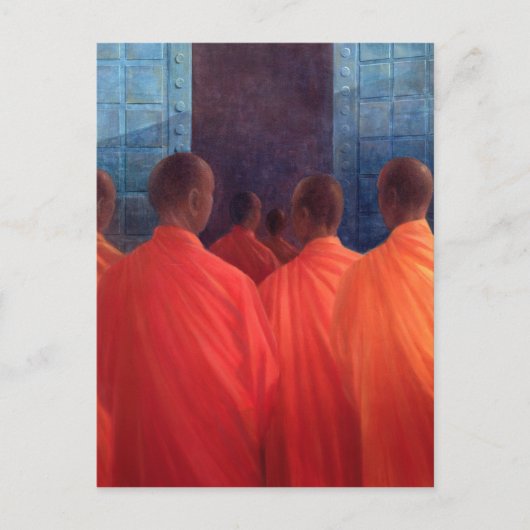 Saffron Mönche Postkarte (Vorderseite)