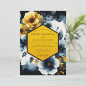 Saffron Nocturne Bloom Wedding Einladung (Stehend Vorderseite)