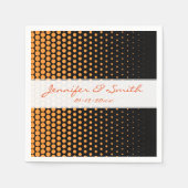 Saffron Polka Dot Modern Black Serviette (Vorderseite)