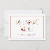 Saffron Rose Gold Butterfly Danke Karte (Vorderseite)