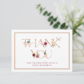Saffron Rose Gold Butterfly Danke Karte (Stehend Vorderseite)