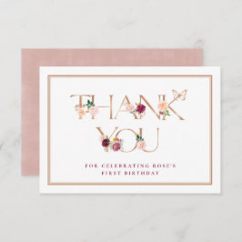 Saffron Rose Gold Butterfly Danke Karte