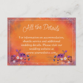 Saffron Sky Wildblumen - Hochzeitskarte Begleitkarte