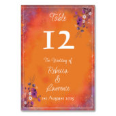 Saffron Sky Wildblumen Tischnummer (Vorderseite)