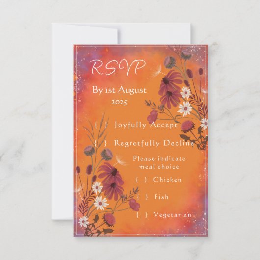 Saffron Sky Wildflower - RSVP card vertical Karte (Vorderseite)