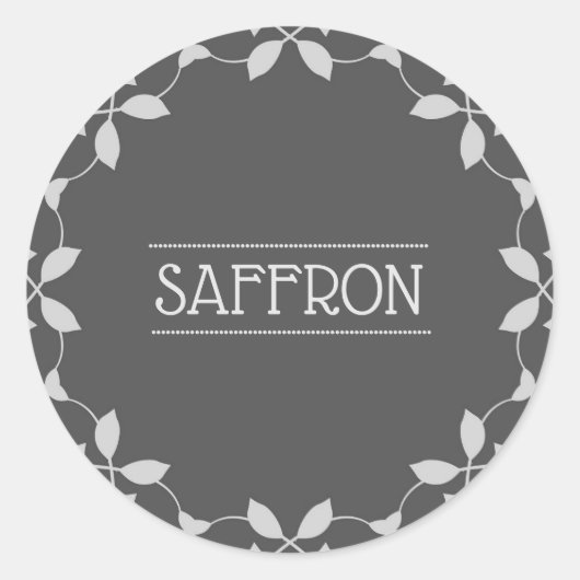 Saffron Spice Jar Label Runder Aufkleber (Vorderseite)