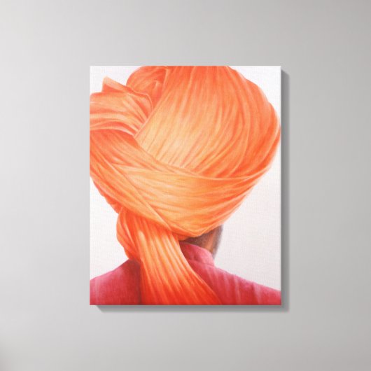 Saffron Turban Leinwanddruck (Vorderseite)