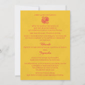 Saffron und Pink Peacock - Indische Hochzeitseinla Einladung (Rückseite)