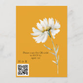 Saffron Yellow, Daisy Floral Wedding QR Code Begleitkarte (Rückseite)