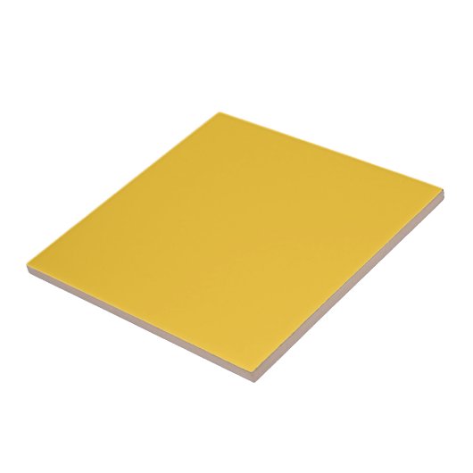 Saffron Yellow Solid Color | Klassisches Elegant Fliese (Seite)