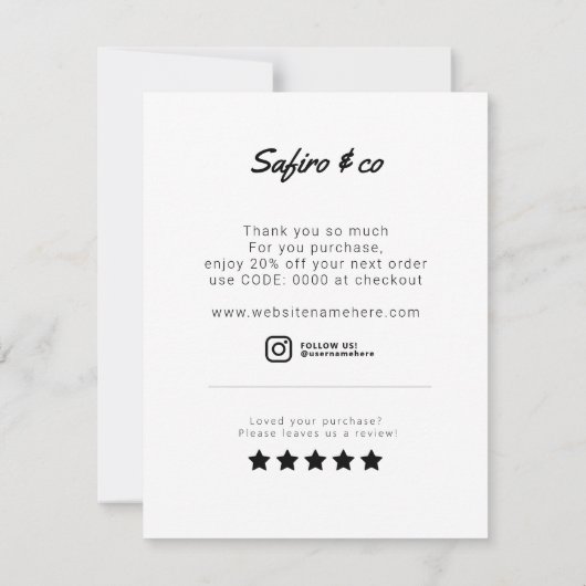 SAFIRO-Marmor danke Karte (Rückseite)