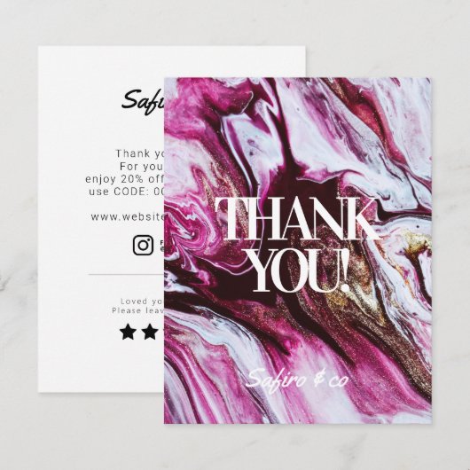 SAFIRO-Marmor danke Karte (Vorne/Hinten)