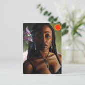 Safiyah mit Blume Postkarte (Stehend Vorderseite)