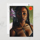 Safiyah mit Blume Postkarte (Vorne/Hinten)
