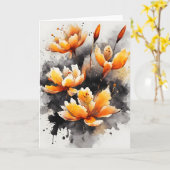 Safran - Aquarellblumen Karte (Gelbe Blume)