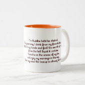 Safran Buddha Gautama mit Zitat über Teeschale Zweifarbige Tasse (VorderseiteRechts)