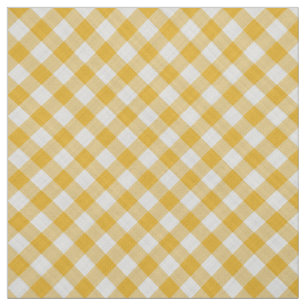 Safran Gelber Gingham Karierte Printwerbung Stoff