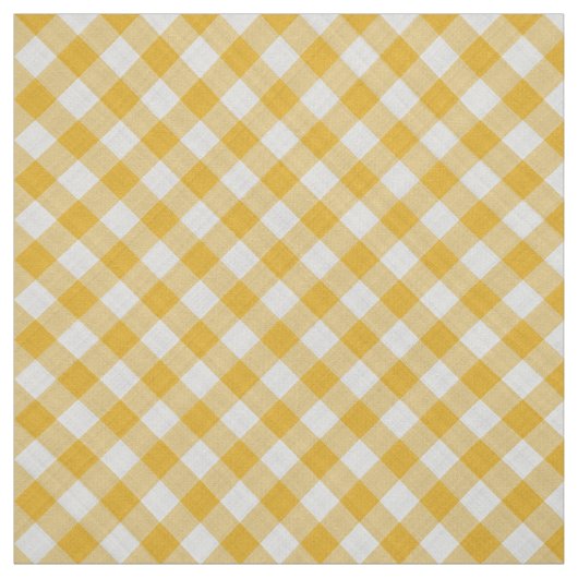 Safran Gelber Gingham Karierte Printwerbung Stoff (Muster)